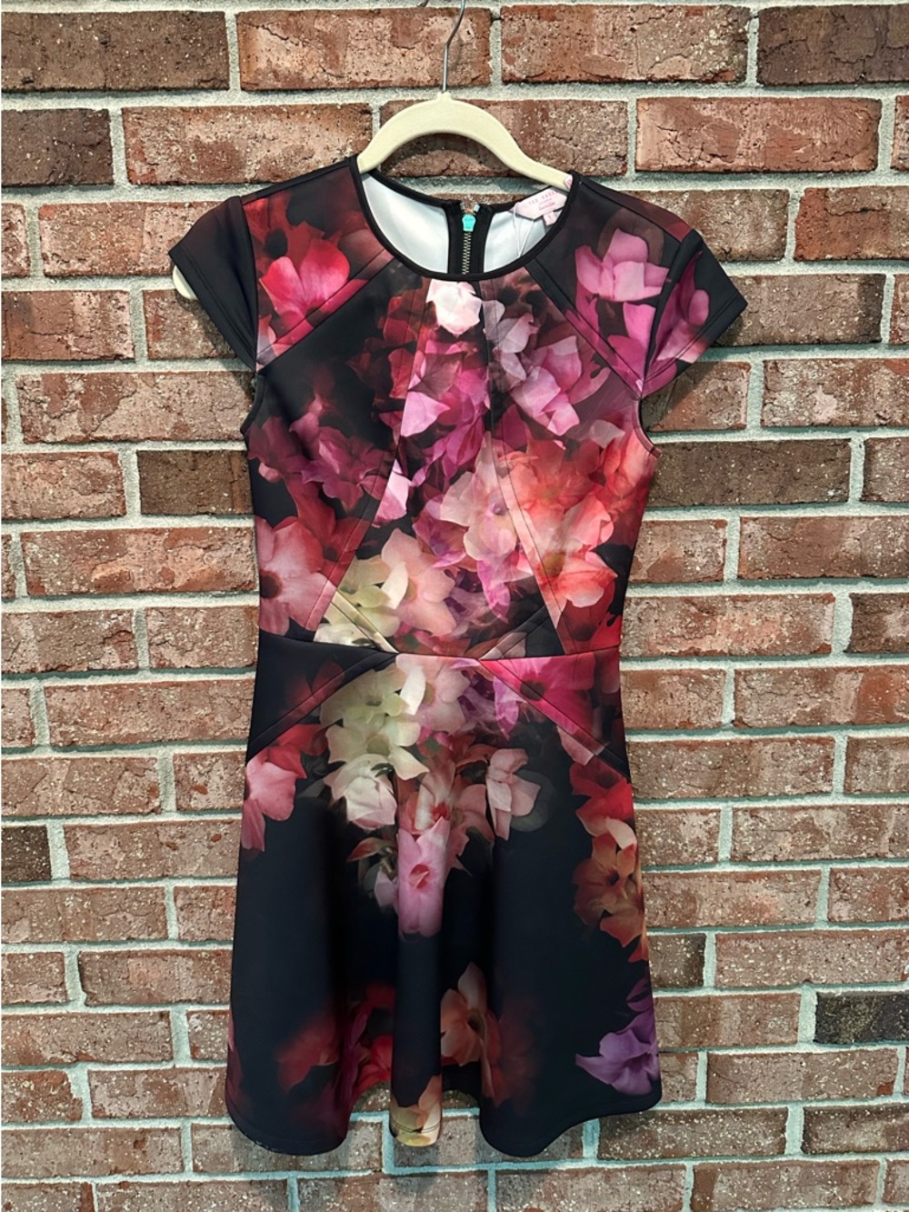 Ted Baker Size 1 Floral Fit-and-Flare Dress